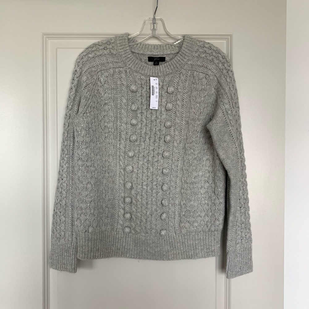Popcorn cable-knit sweater